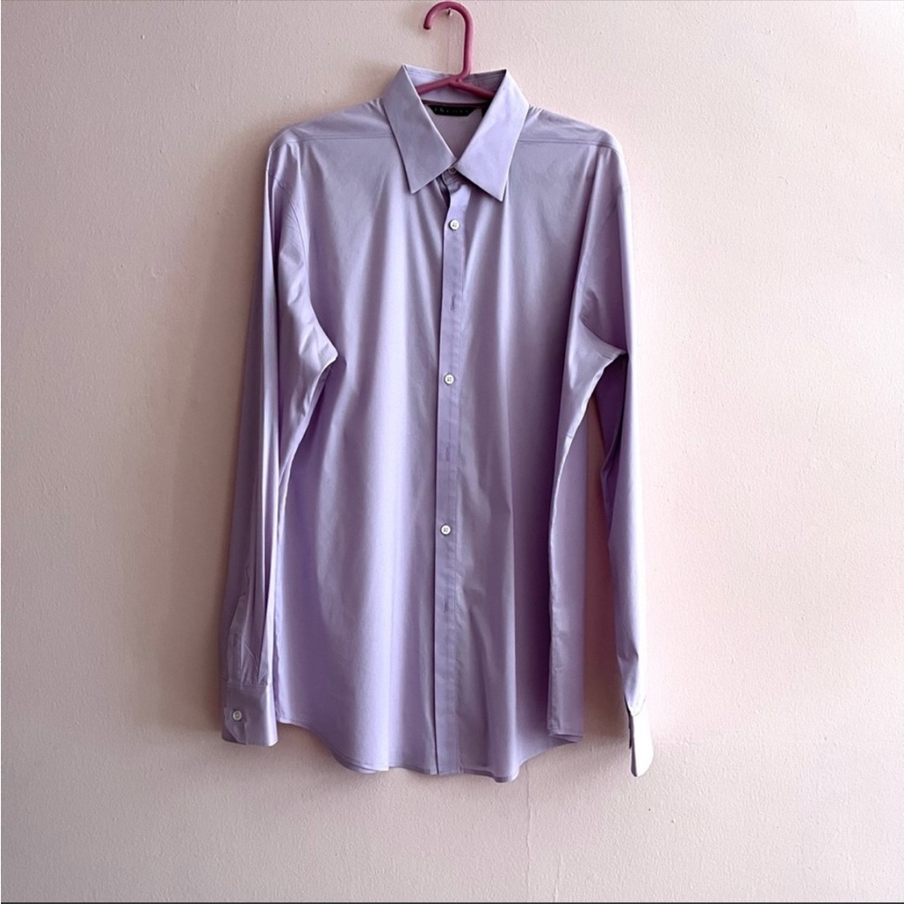 Theory Mens lavender purple collared button shirt size large